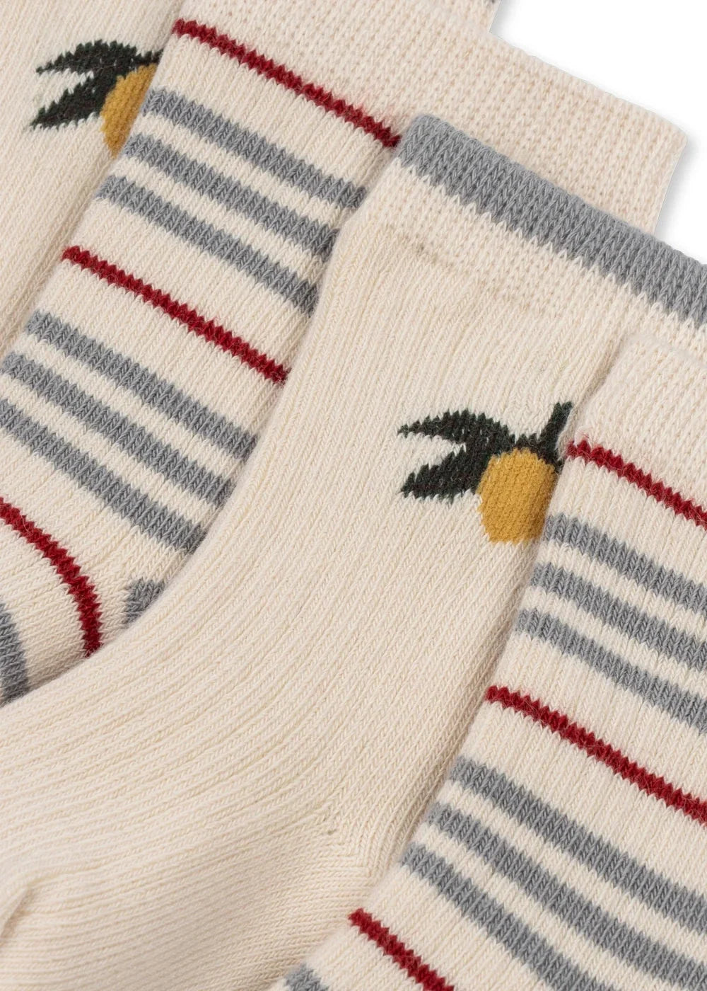 Konges Sløjd - 2 Pack Rib Stripe Socks Ks106352 - Blue Stripe/lemon Strømper 