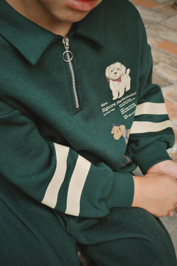 Konges Sløjd - Loupy Half Zip Polo Ocs Ks107613 - Pine Grove