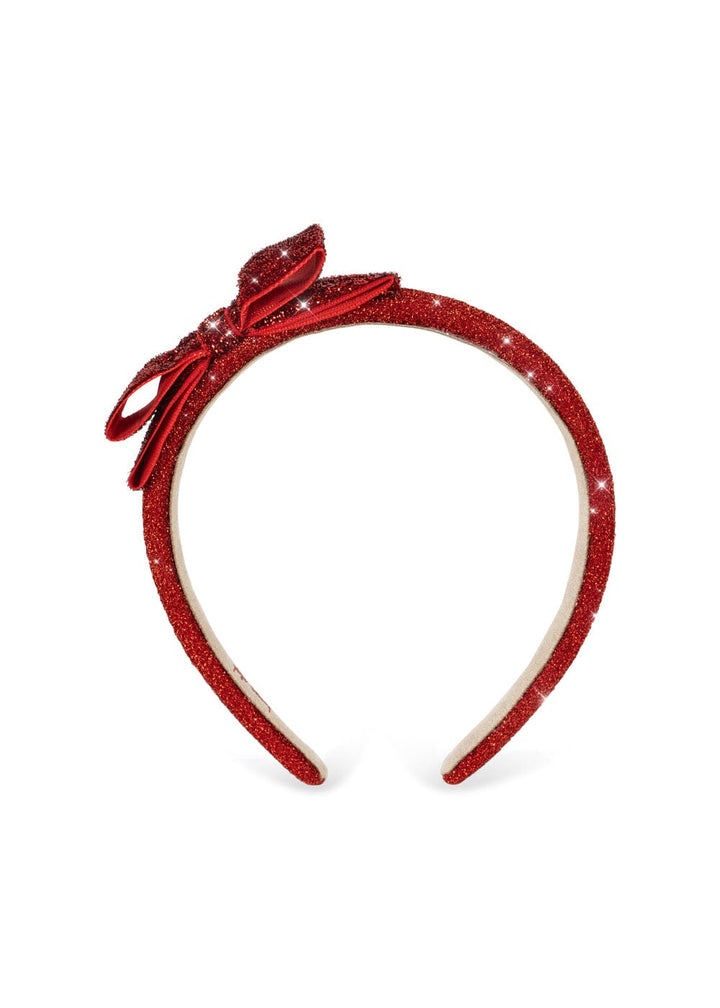 Konges Sløjd - Velvet Bow Hairbrace Ks106640 - Red Glitter