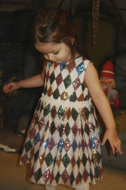 Konges Sløjd - Yvonne Harlekin Dress Ks106657 - Harlekin Sequin Kjoler 