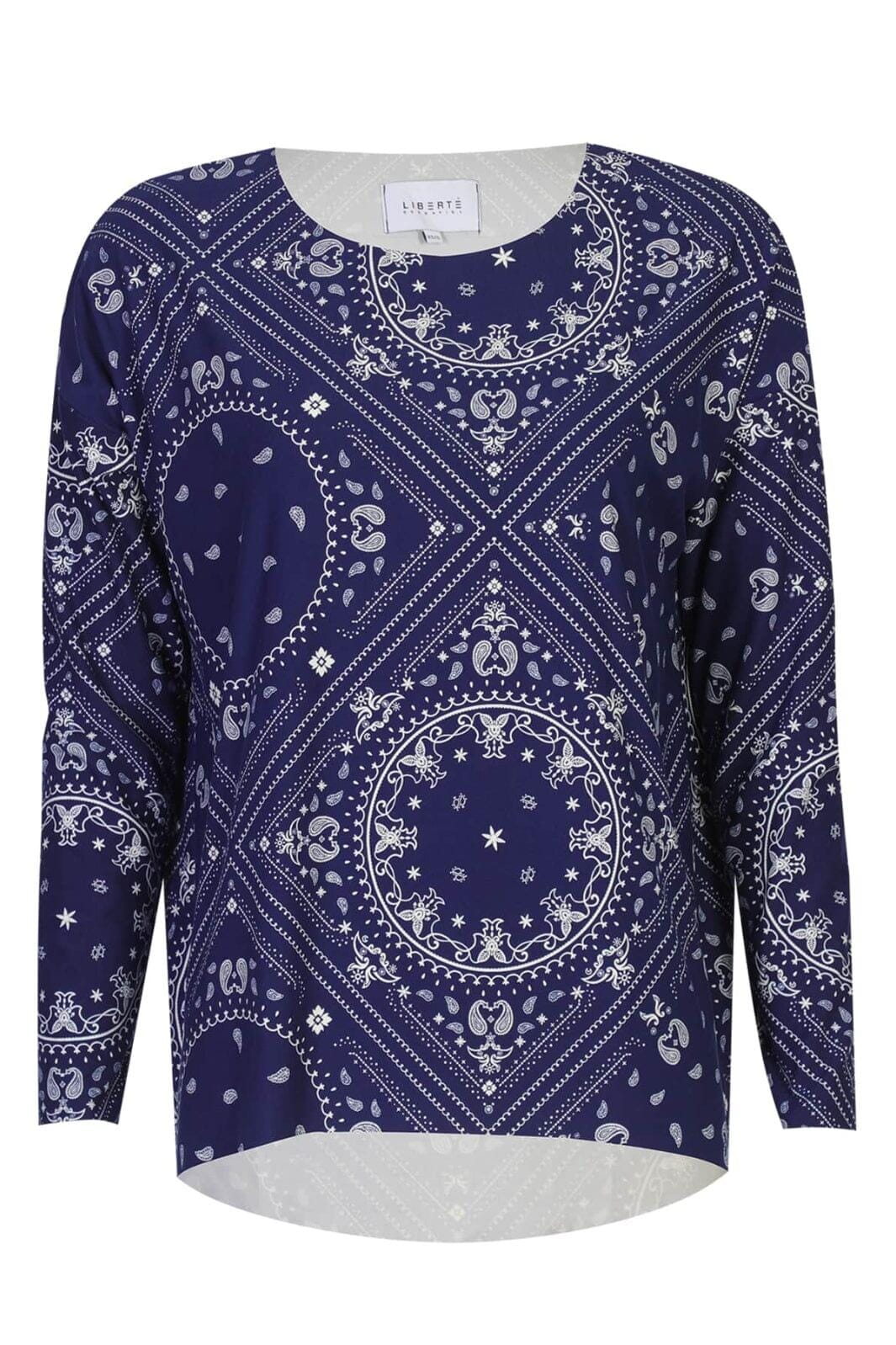 Liberte - Alma-Ls-Top 9504 - Blue Scarf Bluser 