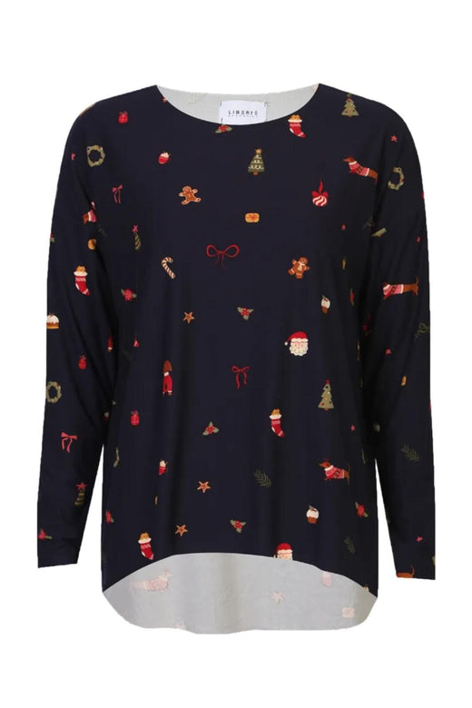 Liberte - Alma-Ls-Top 9504 - Dog Navy Bluser 