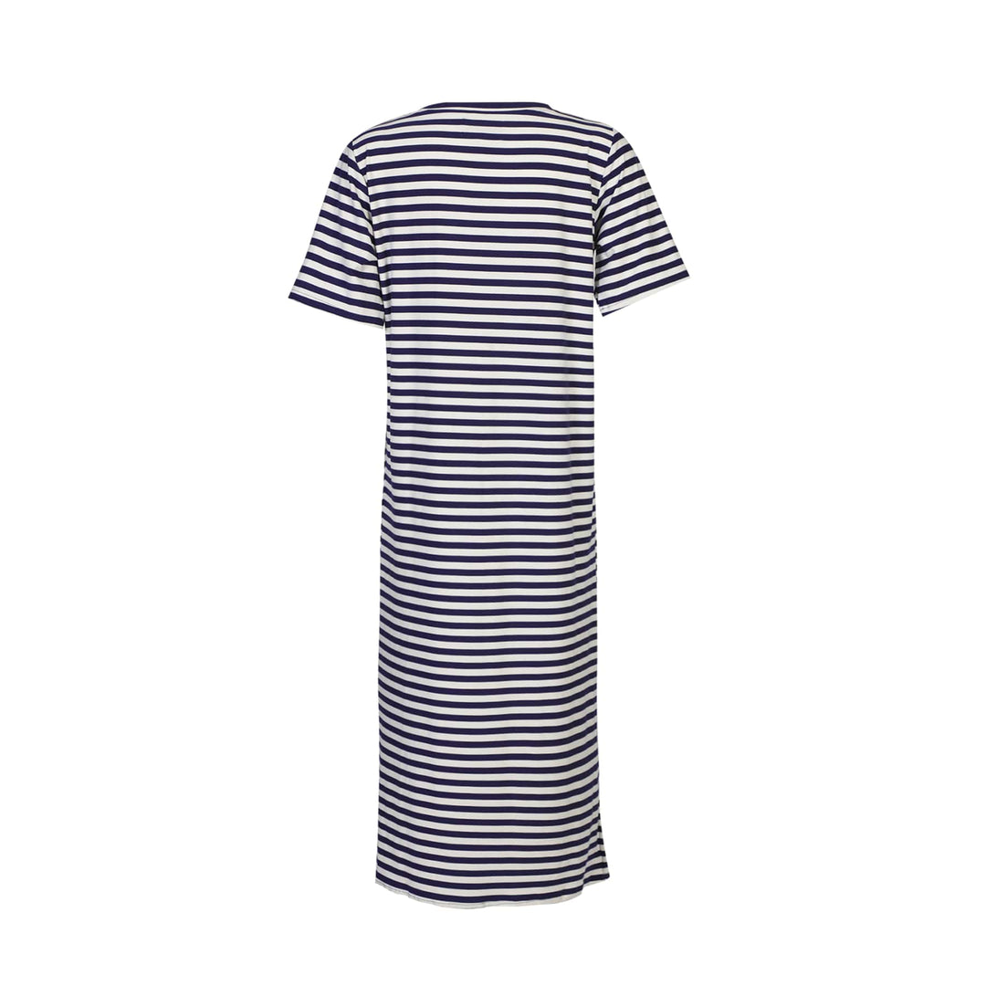 Liberte - Alma-Tshirt-Dress 9562 - Blue Creme Stripe Kjoler 