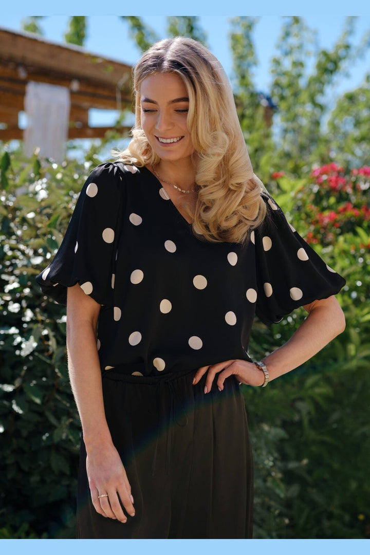Liberte - Dotti Blouse 22390 - Black Creme Dot