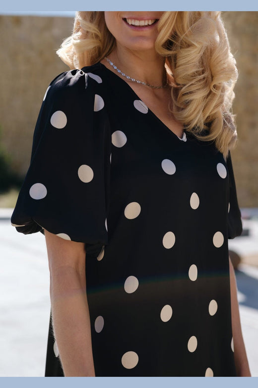 Liberte - Dotti Dress 22351 - Black Creme Dot