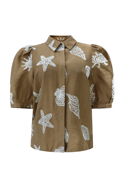 Liberte - Flora Ss Blouse 22181 - Caramel Beach Embroidery
