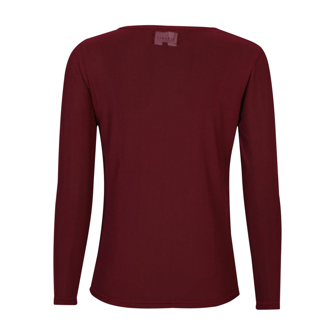 Liberte - Mesh Ls Tshirt 22065 - Bordeaux Bluser 