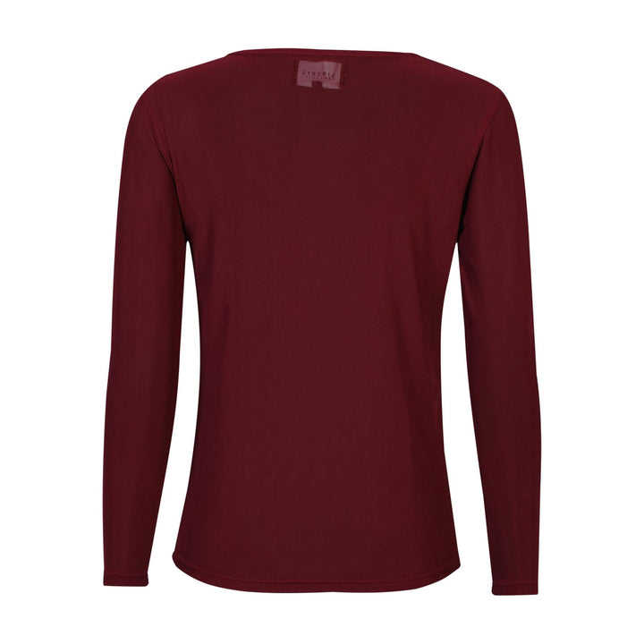 Liberte - Mesh Ls Tshirt 22065 - Bordeaux Bluser 