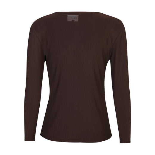 Liberte - Mesh Ls Tshirt 22065 - Dark Brown Bluser 