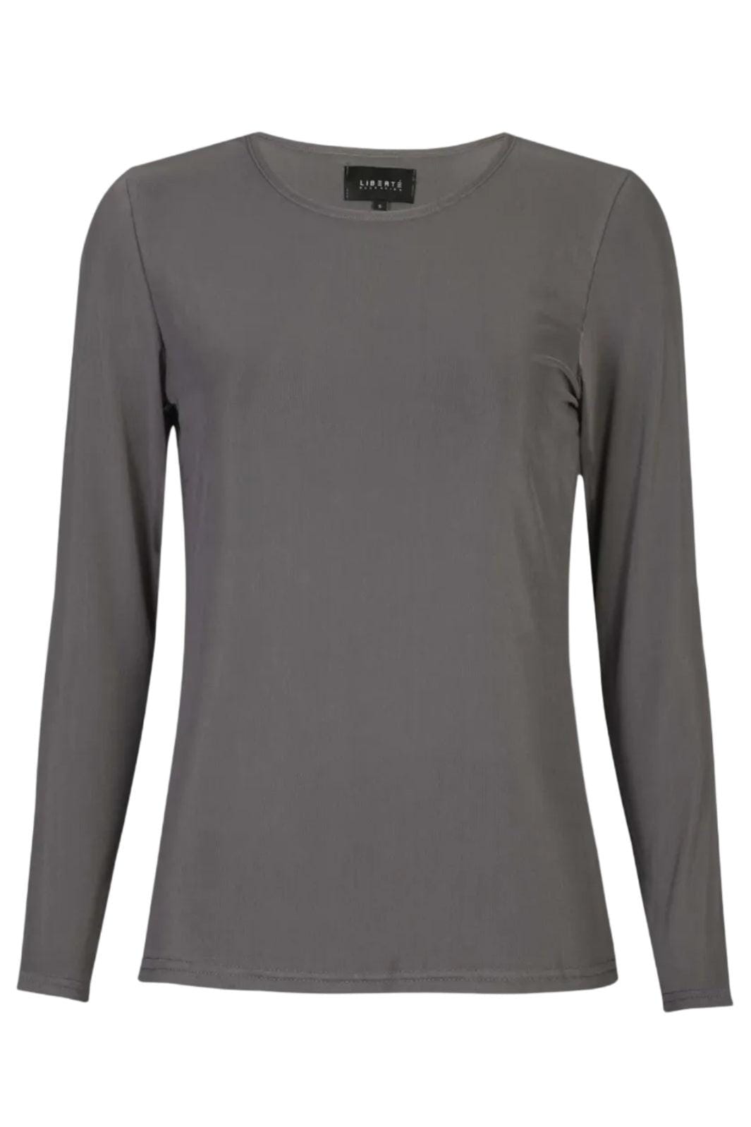 Liberte - Mesh Ls Tshirt 22065 - Dark Grey Bluser 