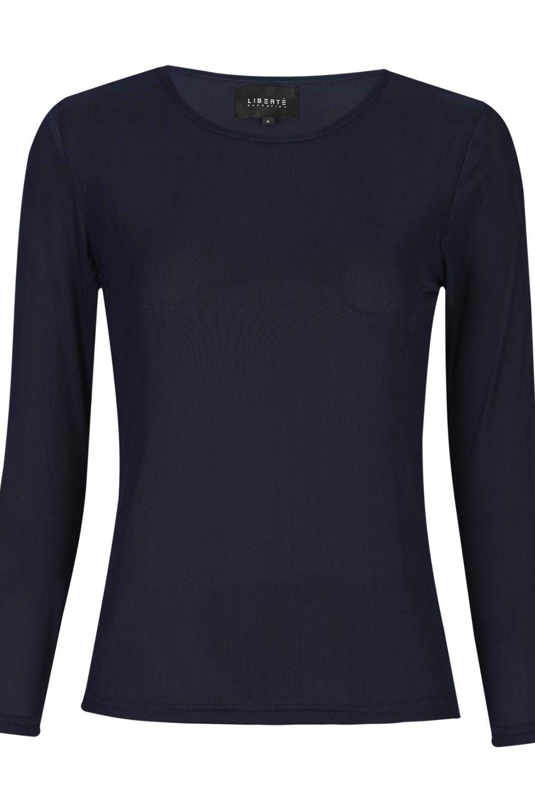 Liberte - Mesh Ls Tshirt 22065 - Navy Bluser 