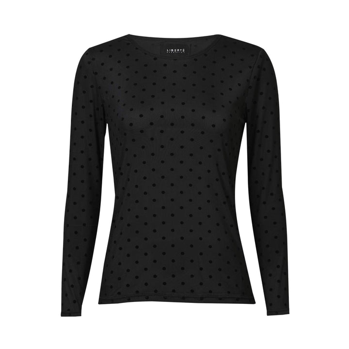 Liberte - Mesh Ls Tshirt, Dot 22069 - Black Medium Dot T-shirts 