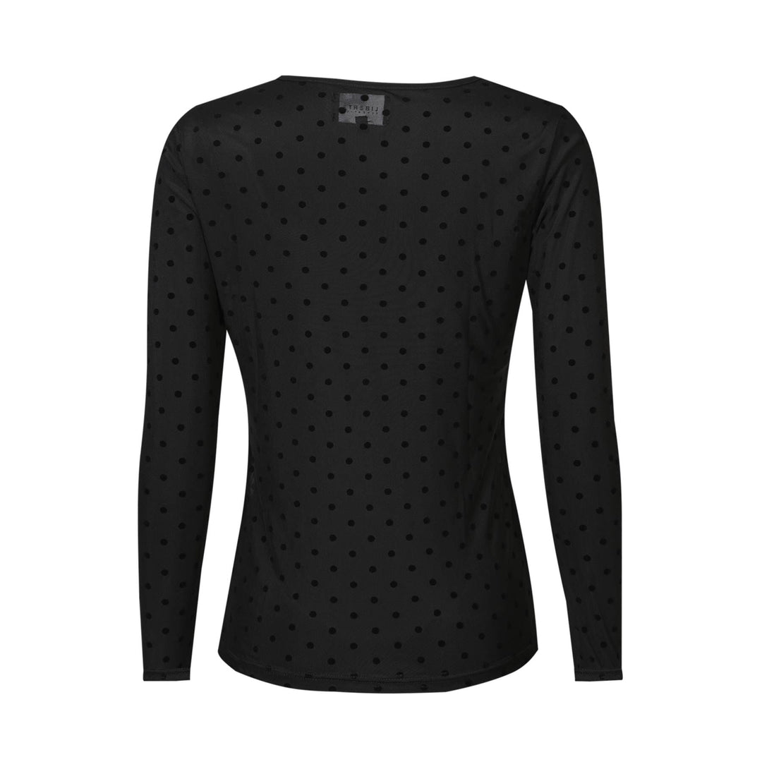 Liberte - Mesh Ls Tshirt, Dot 22069 - Black Medium Dot T-shirts 