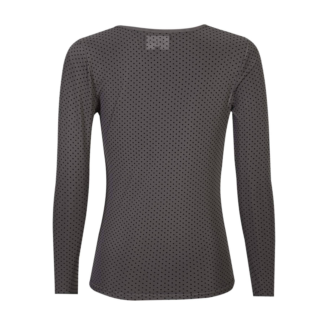 Liberte - Mesh Ls Tshirt, Dot 22069 - Dark Grey Bluser 