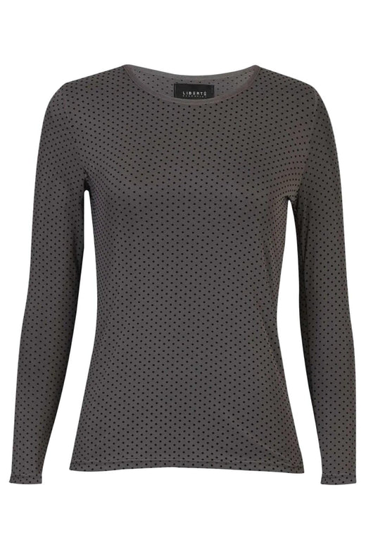 Liberte - Mesh Ls Tshirt, Dot 22069 - Dark Grey Bluser 