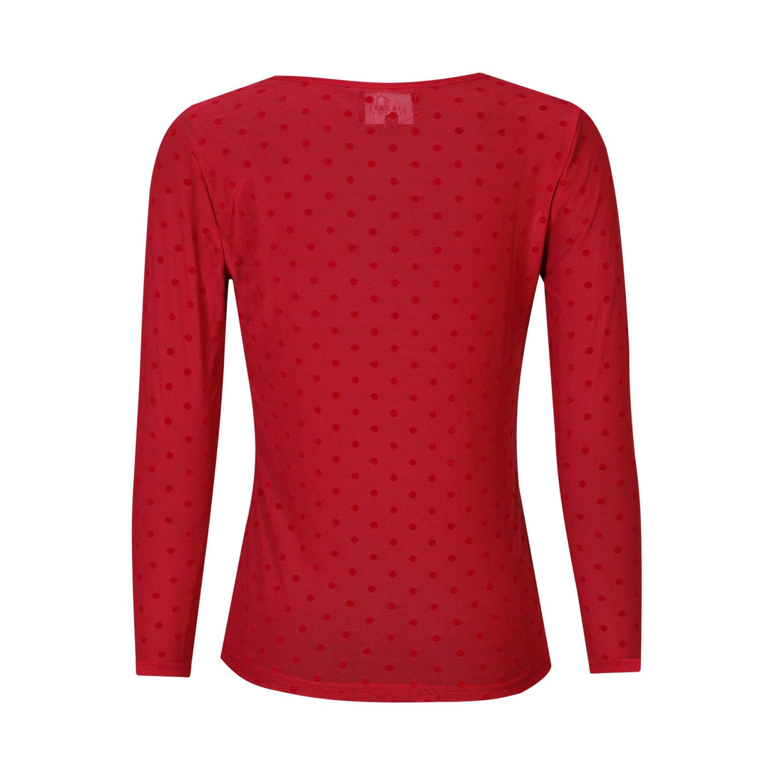 Liberte - Mesh Ls Tshirt, Dot 22069 - Dark Rasberry Medium Dot T-shirts 