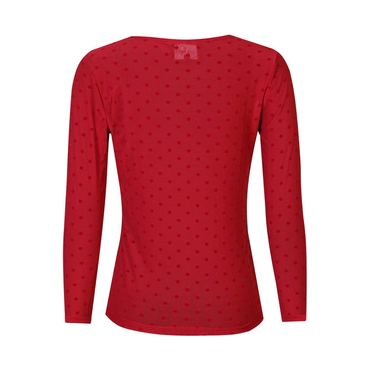 Liberte - Mesh Ls Tshirt, Dot 22069 - Dark Rasberry Medium Dot T-shirts 