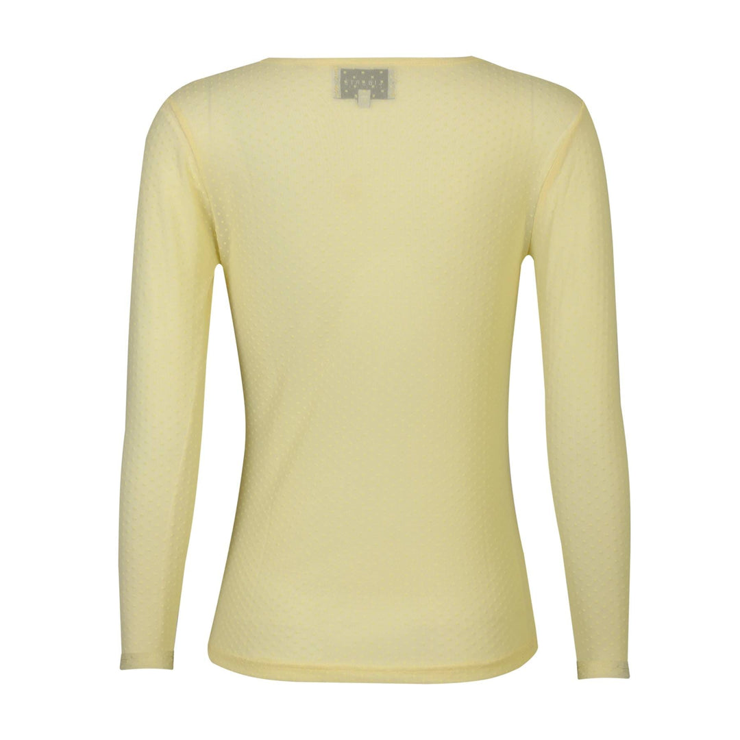 Liberte - Mesh Ls Tshirt, Dot 22069 - Yellow Bluser 