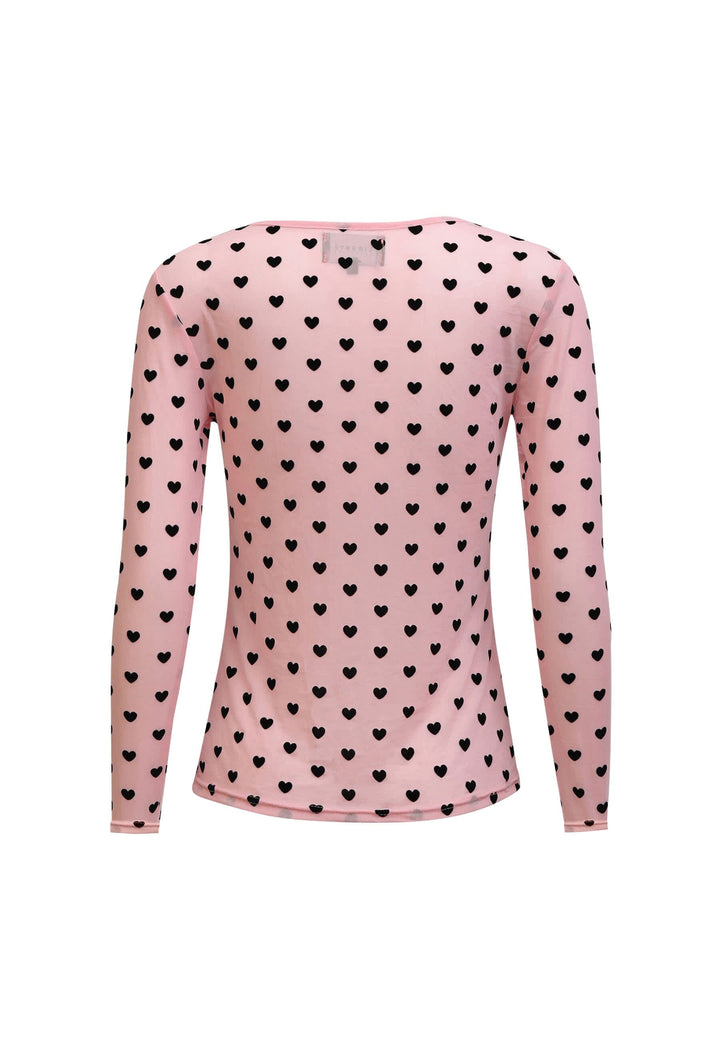 Liberte - Mesh Ls Tshirt, Flock 22081 - Rose Heart T-shirts 
