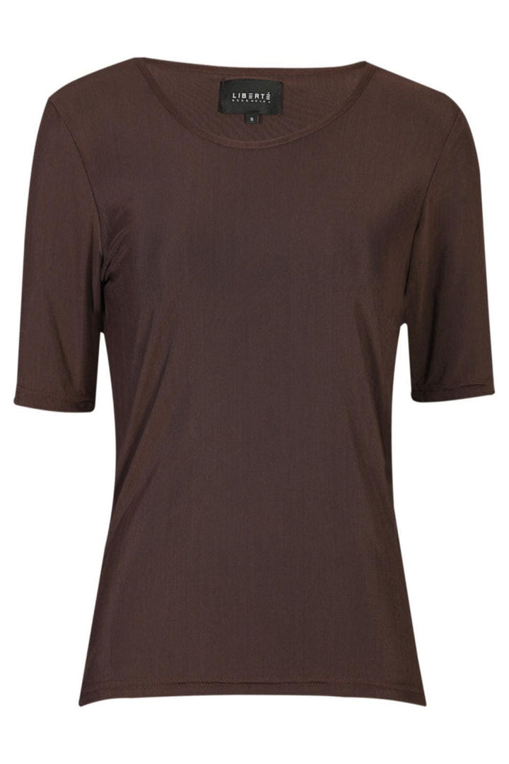 Liberte - Mesh Ss Tshirt 22064 - Dark Brown T-shirts 