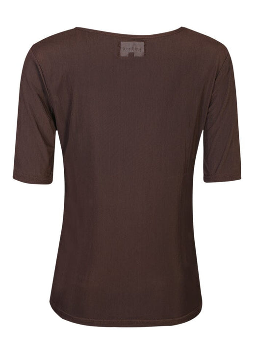 Liberte - Mesh Ss Tshirt 22064 - Dark Brown T-shirts 