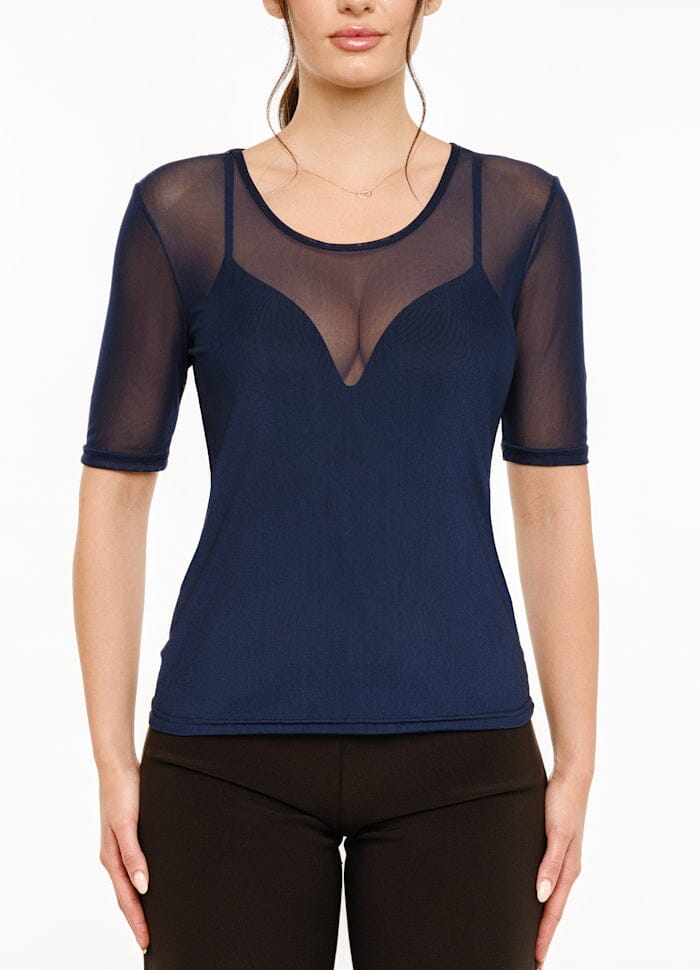 Liberte - Mesh Ss Tshirt 22064 - Navy T-shirts 