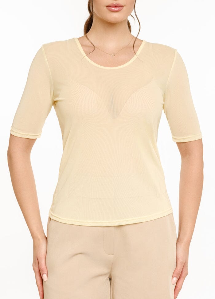 Liberte - Mesh Ss Tshirt 22064 - Yellow T-shirts 