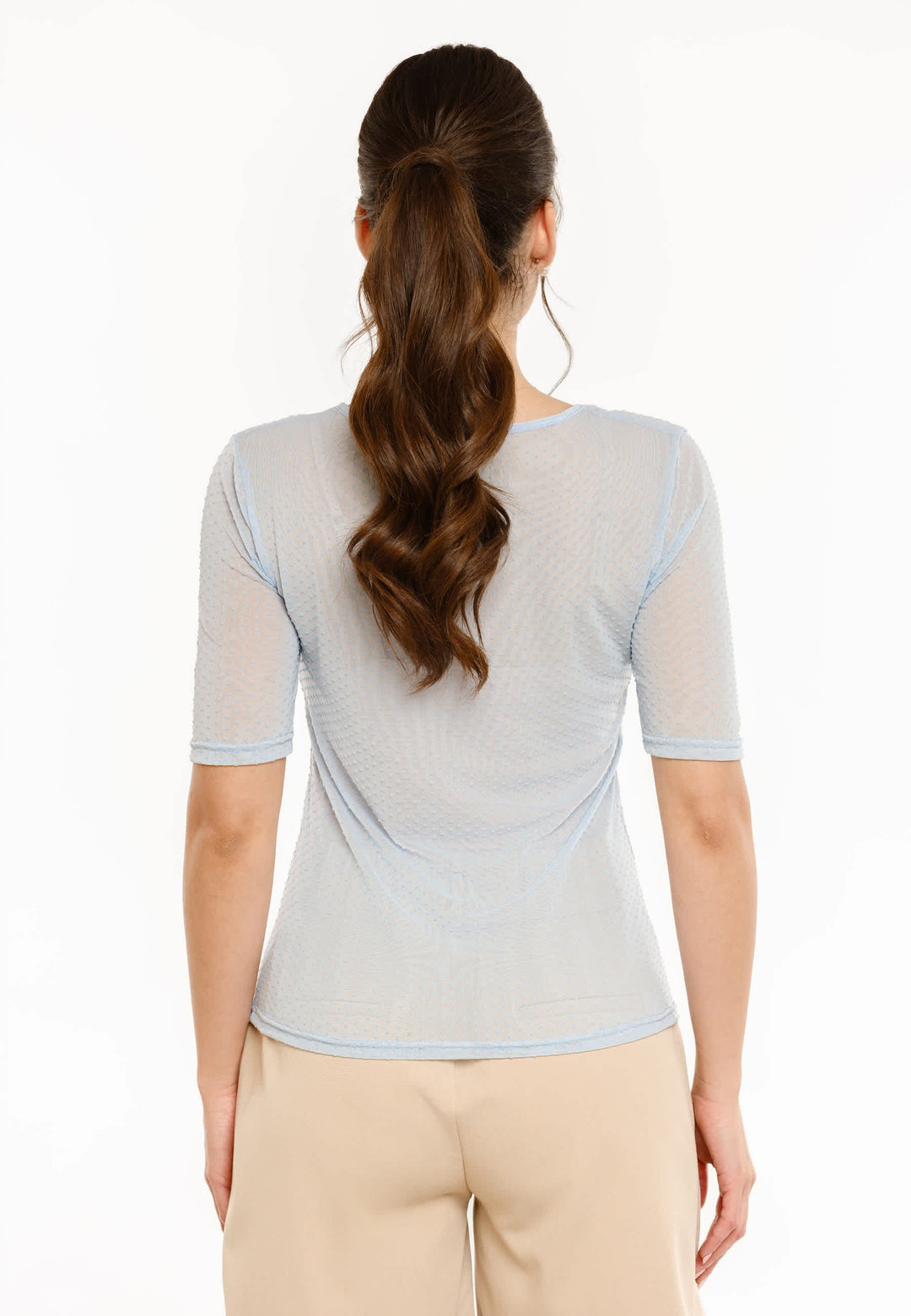 Liberte - Mesh Ss Tshirt, Dot 22011 - Light Blue T-shirts 