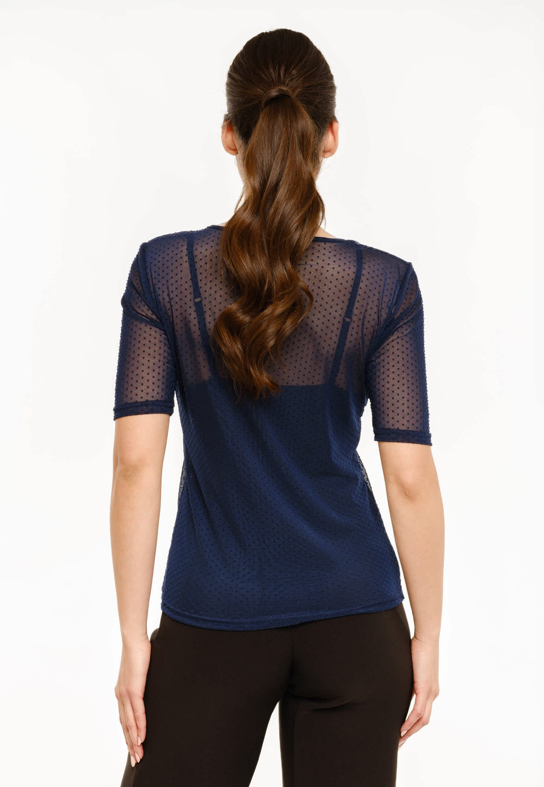 Liberte - Mesh Ss Tshirt, Dot 22011 - Navy T-shirts 