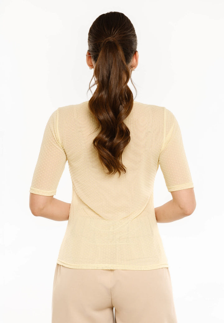 Liberte - Mesh Ss Tshirt, Dot 22011 - Yellow T-shirts 