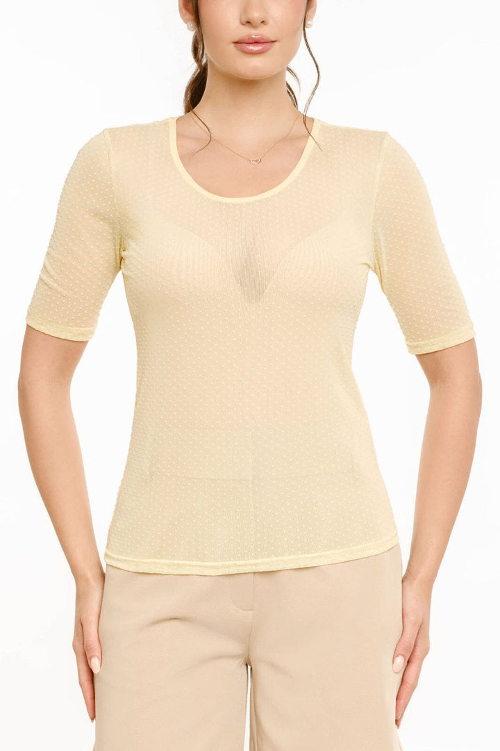 Liberte - Mesh Ss Tshirt, Dot 22011 - Yellow T-shirts 