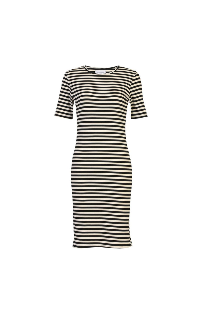 Liberte - Natalia Ss Tshirt Dress 22407 - Black Creme Stripe