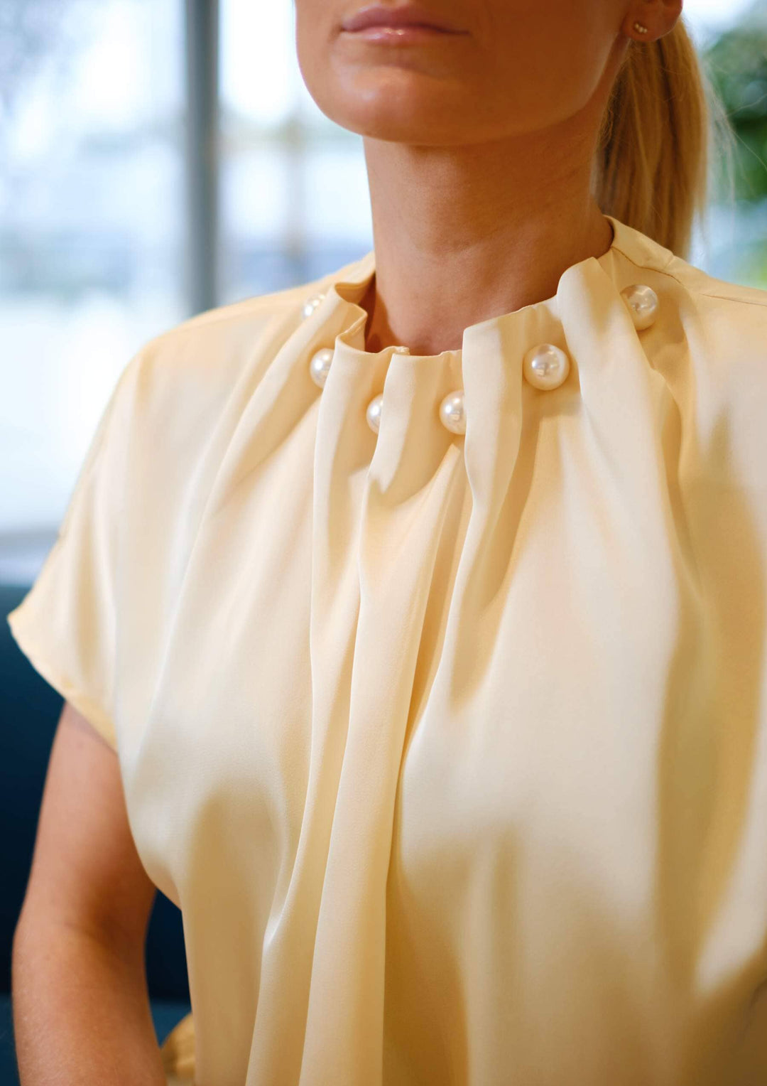 Liberte - Pip Ss Pearl Blouse 22379 - Yellow Bluser 