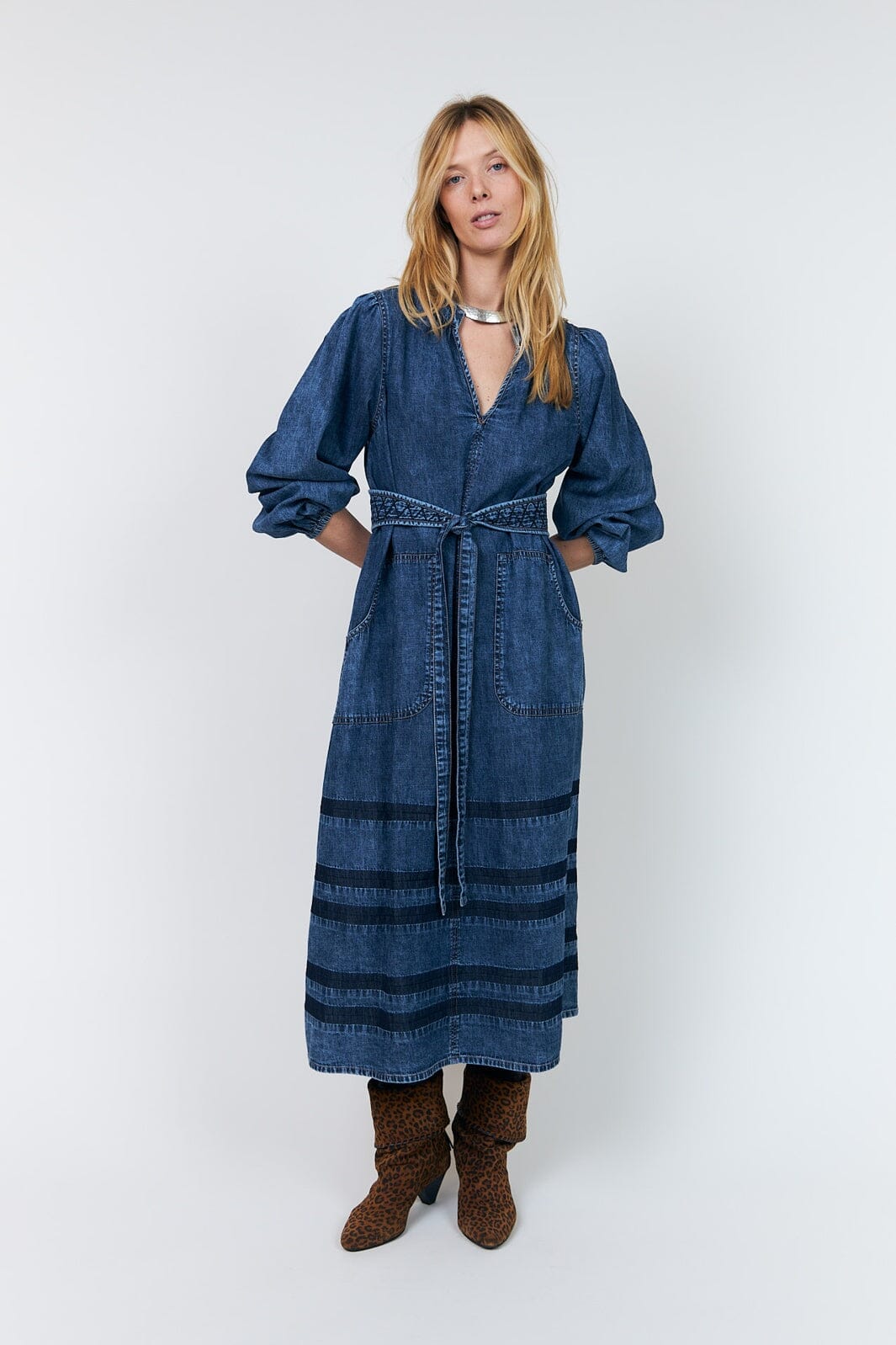 Lollys Laundry - Parisll Midi Dress Ls 26421-3002 - 20 - Blue