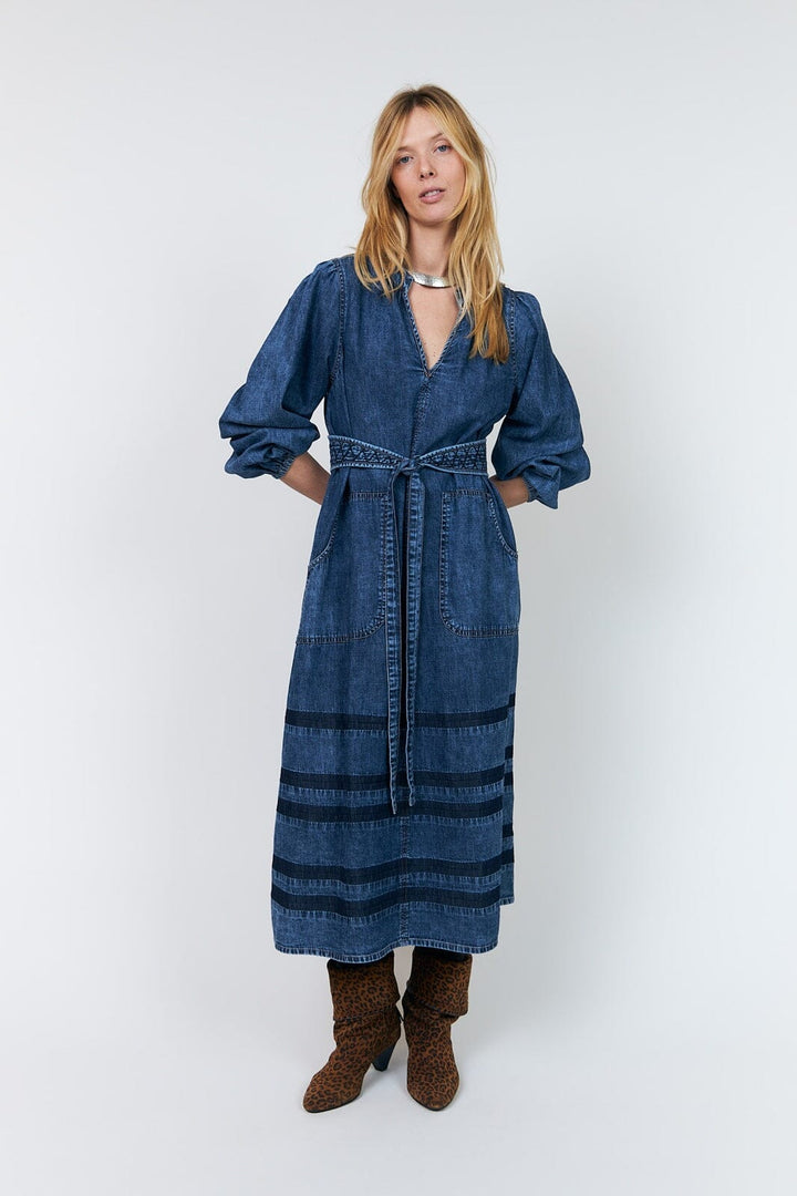 Lollys Laundry - Parisll Midi Dress Ls 26421-3002 - 20 - Blue
