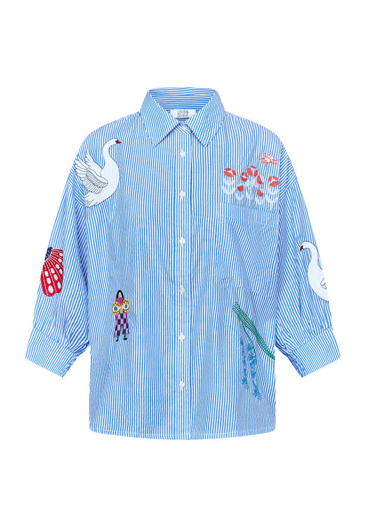 Love & Divine - Love1604-2 20151 - 834 - Blue Dream Stripes Emb. Skjorter 