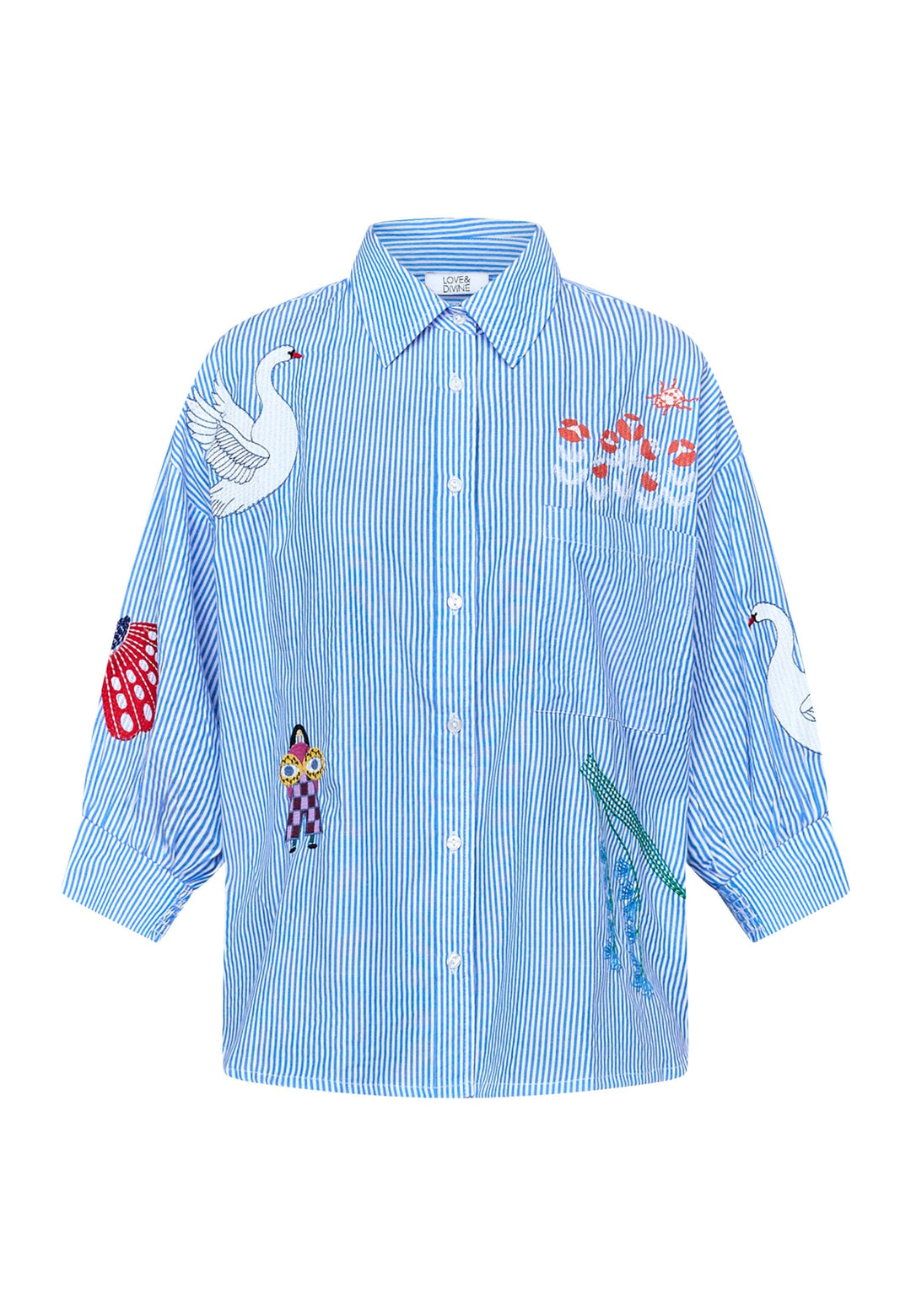 Love & Divine - Love1604-2 20151 - 834 - Blue Dream Stripes Emb. Skjorter 