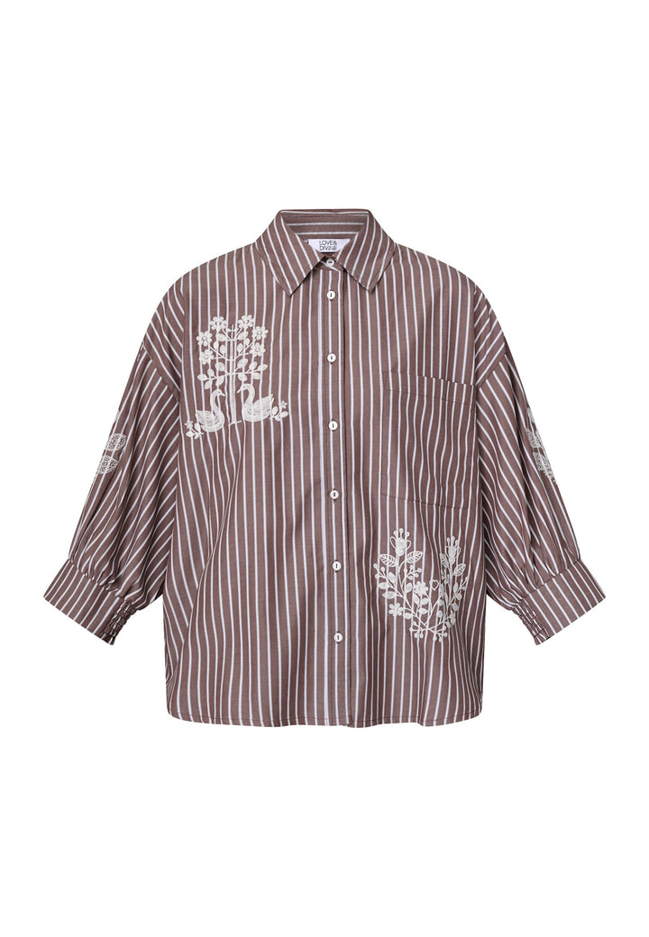 Love & Divine - Love1604-3 20279 - 834 - Brown Stripes Skjorter 