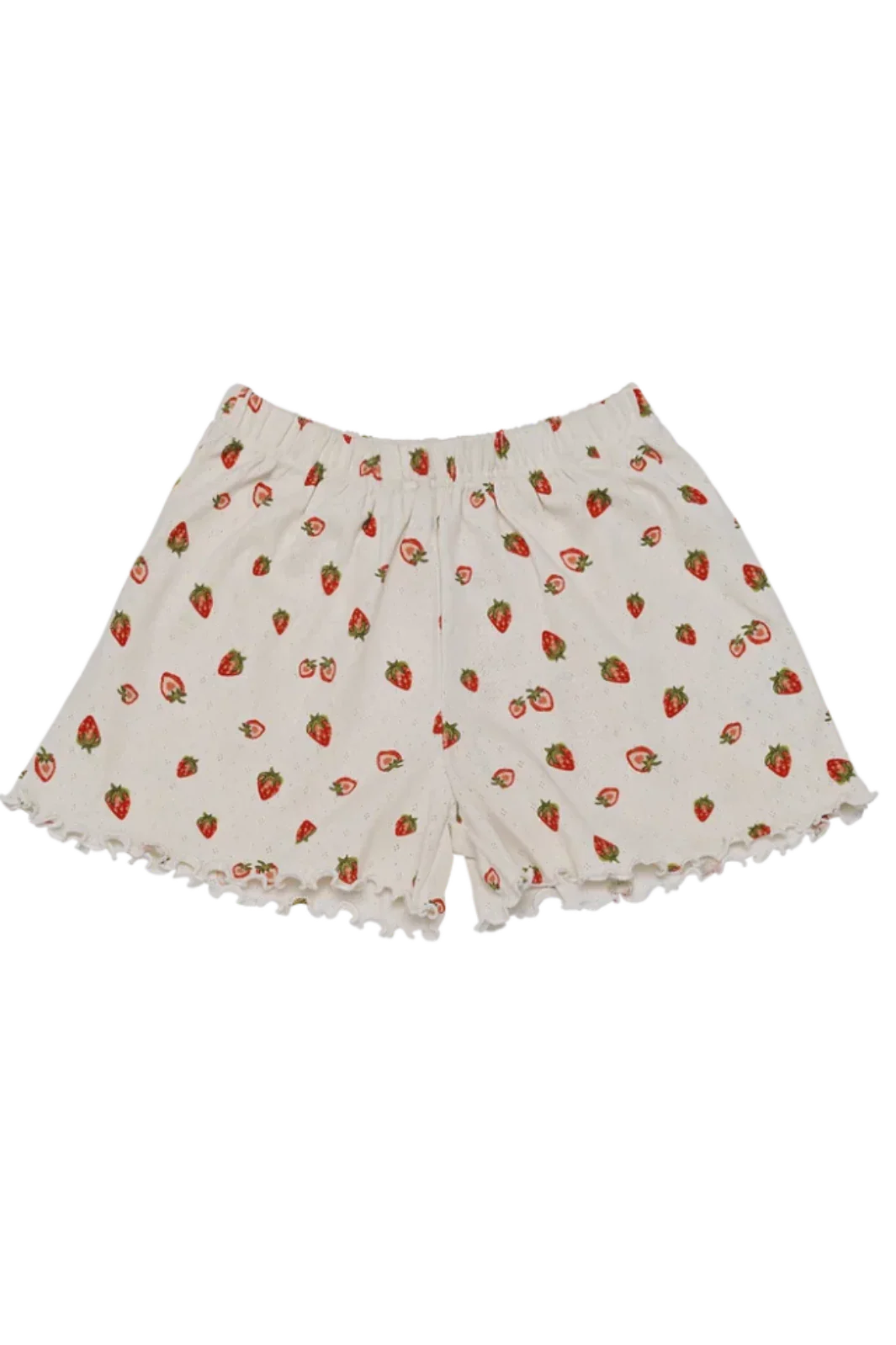 Maanesten - Jea Pointelle Shorts Strawberry Garden White - 4130 Shorts 