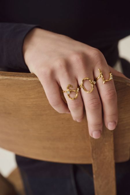 Maanesten - L Alphabet Ring - 4938a Ringe 