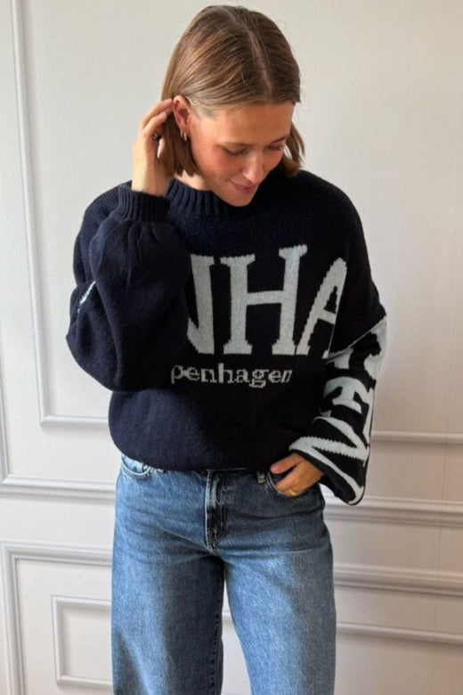 Marta Du Chateau - Mdcaria Knit 8111 - Navy/Light Blue