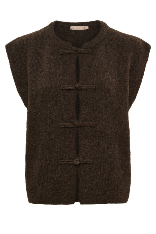 Marta Du Chateau - Mdccelestia Knit Vest 9980 - Brown Veste 