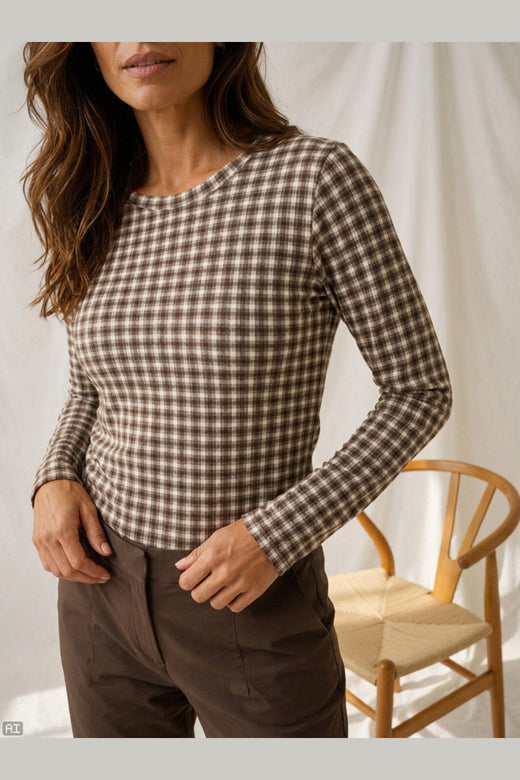 Marta Du Chateau - Mdcelissa Top 7914 - Brown Check