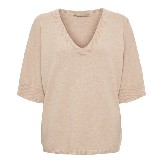 Marta Du Chateau - Mdcinaya Knit 9587 - Camello Melange Strikbluser 