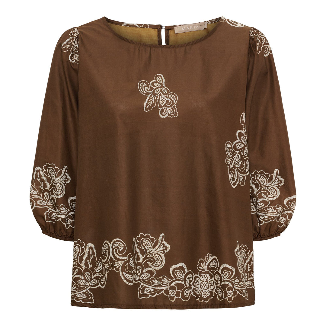 Marta Du Chateau - Mdclupine Blouse 8566 - Marrone6906tpk Bluser 