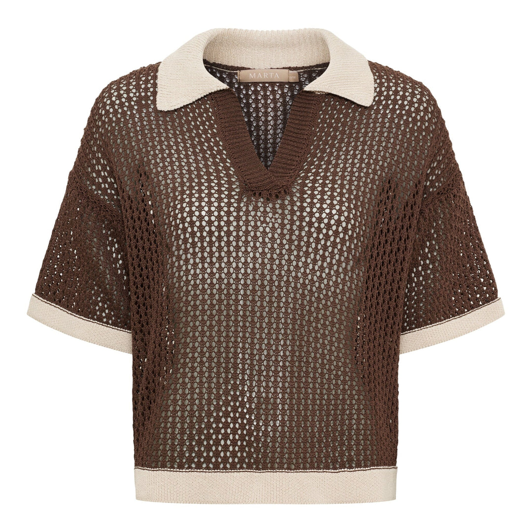 Marta Du Chateau - Mdcnayeli Knit 65032 - Caffe/Corda Strikbluser 