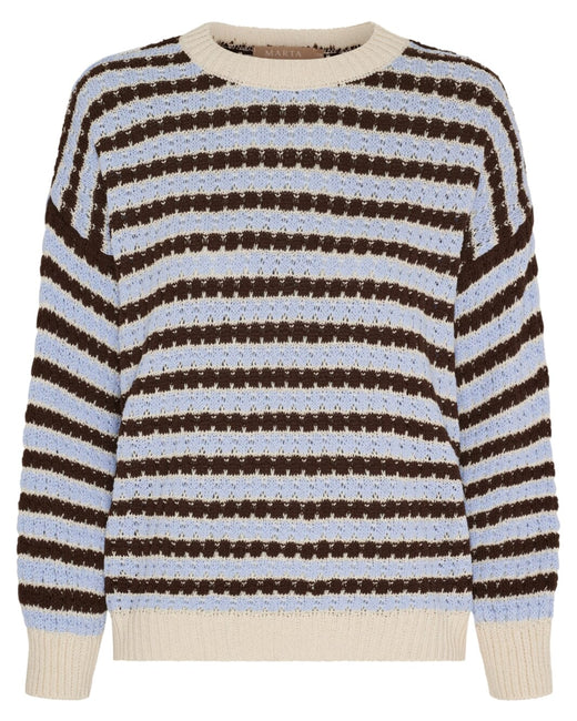 Marta Du Chateau - Mdcnivelle Knit KNA110M - Moro/Celeste Strikbluser 