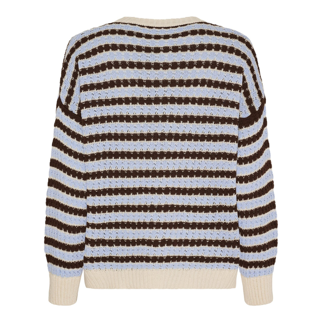 Marta Du Chateau - Mdcnivelle Knit KNA110M - Moro/Celeste Strikbluser 