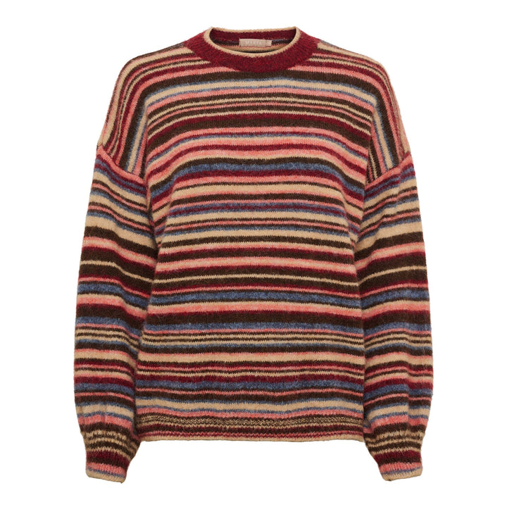 Marta Du Chateau - Mdcreverie Knit 9602 - Multi Bordeaux Strikbluser 