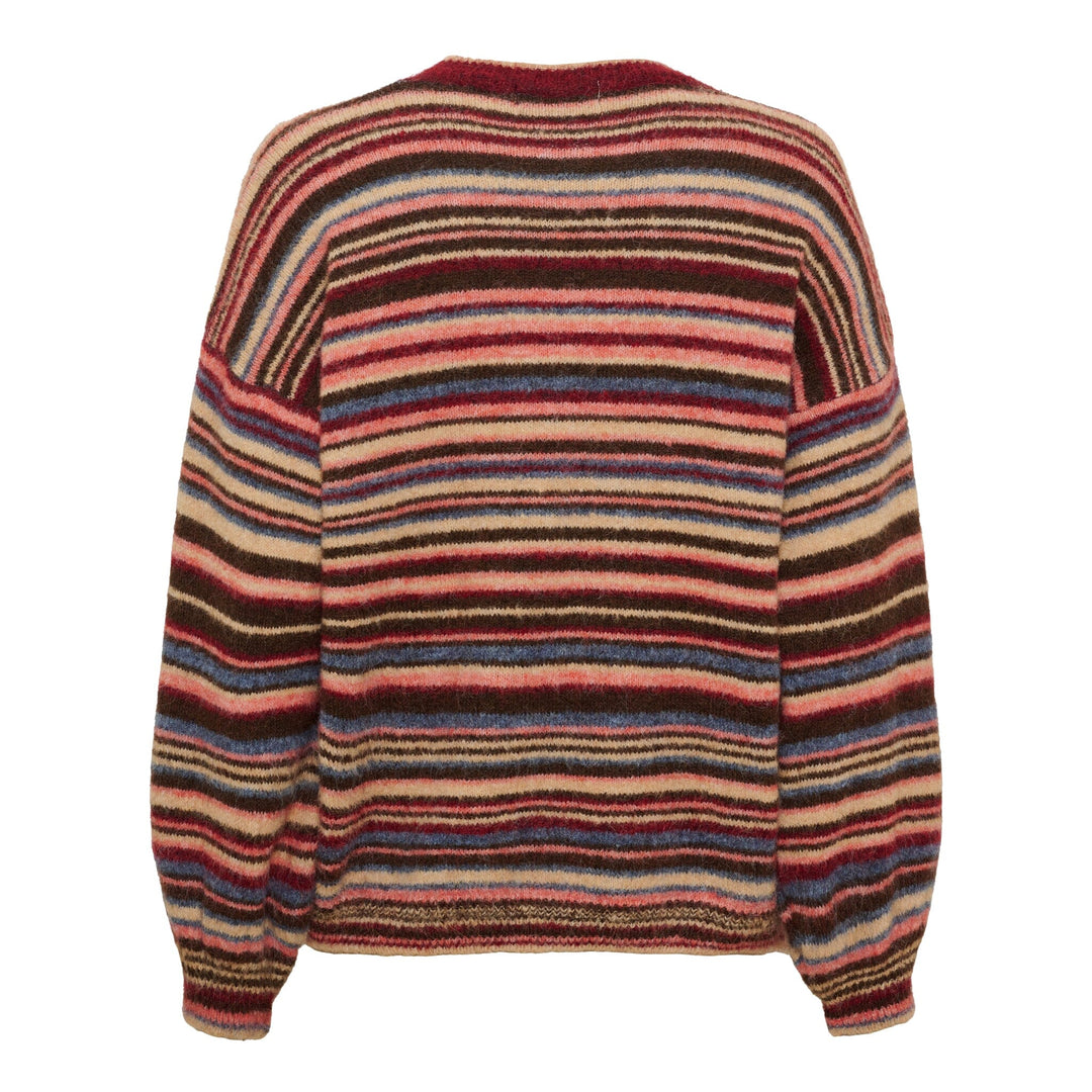 Marta Du Chateau - Mdcreverie Knit 9602 - Multi Bordeaux Strikbluser 